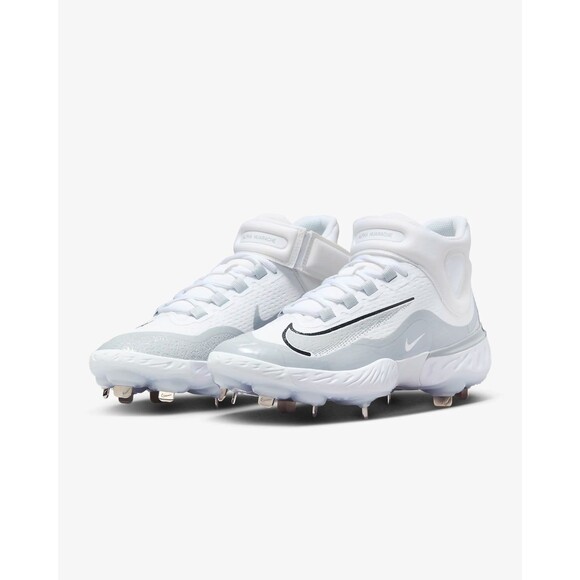 Nike Alpha Huarache Elite 4 Mid Metal Baseball Cleats FD2744-102 Mens Size 8.5 - Picture 2 of 8